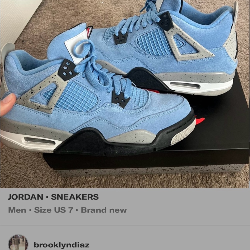 Jordan Blue and Gray Sneakers Air Jordan 4
